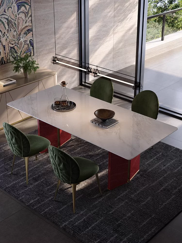 Fendi White Stone Rectangular Dining Table