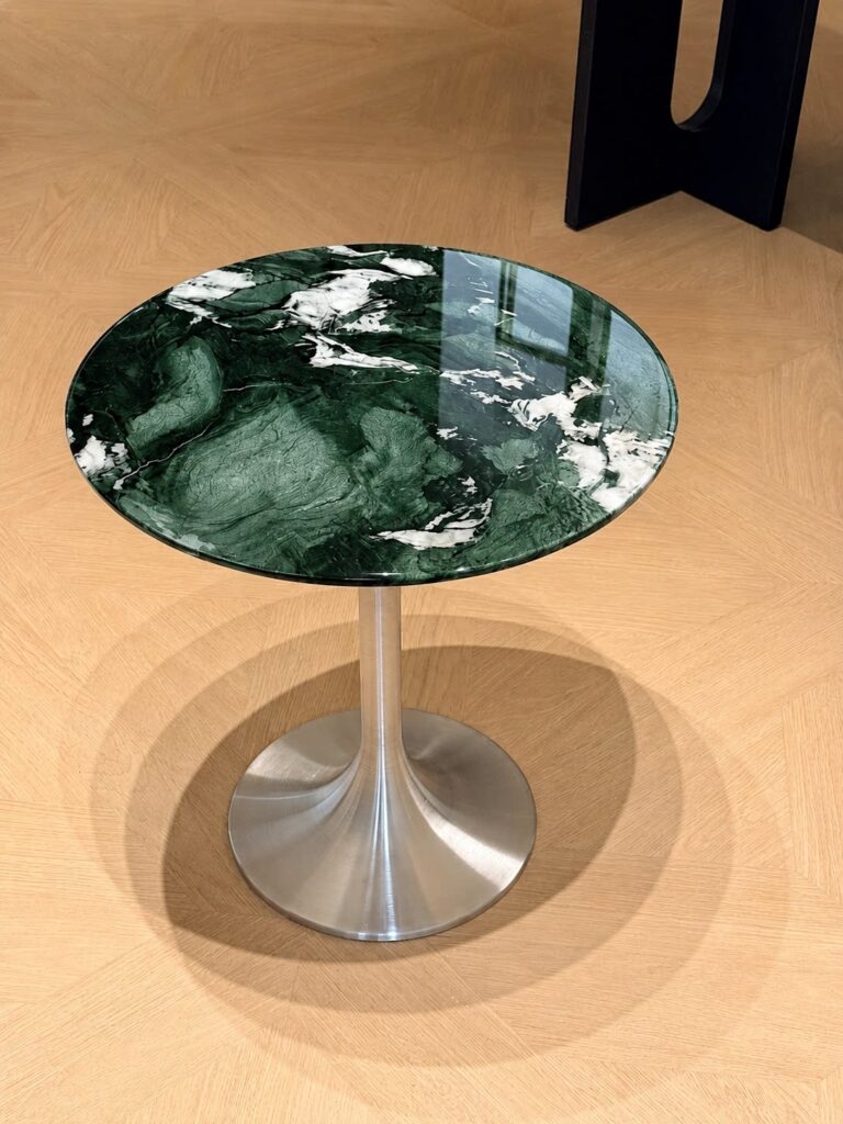 Green Stone Round Side Table — Three Base Designs — alternate view 4