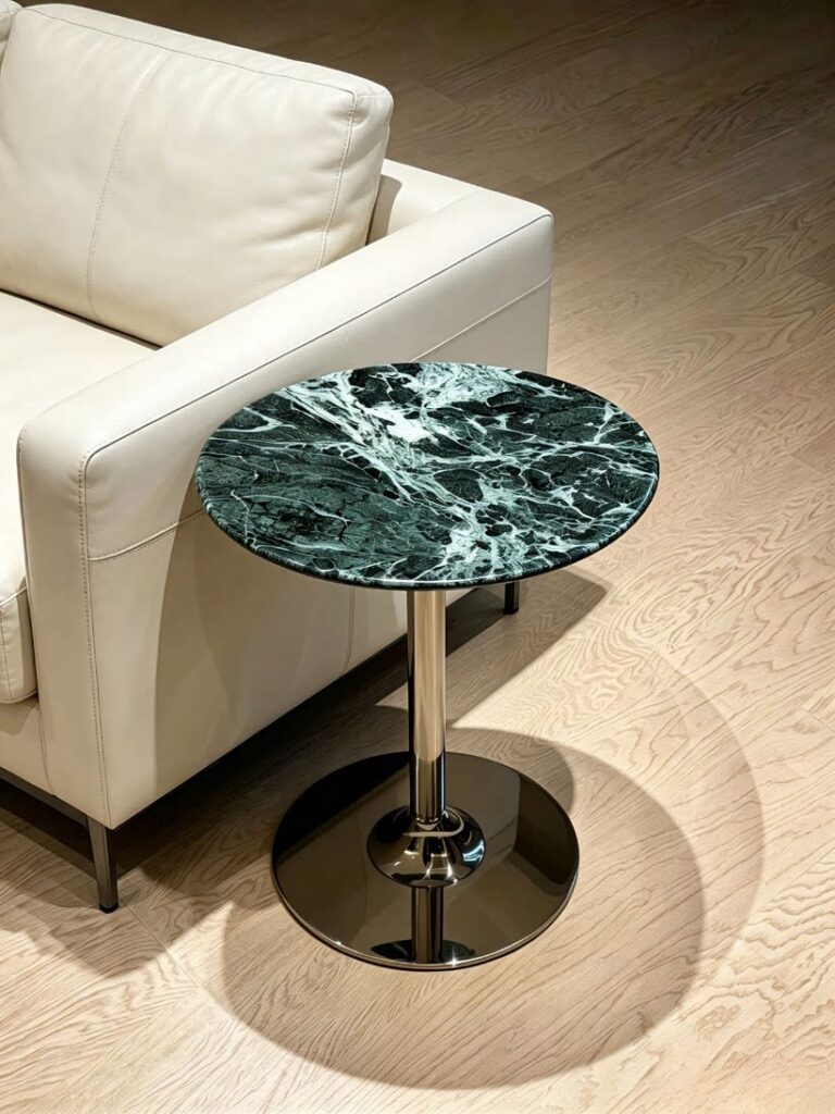 Green Stone Round Side Table — Three Base Designs — alternate view 6