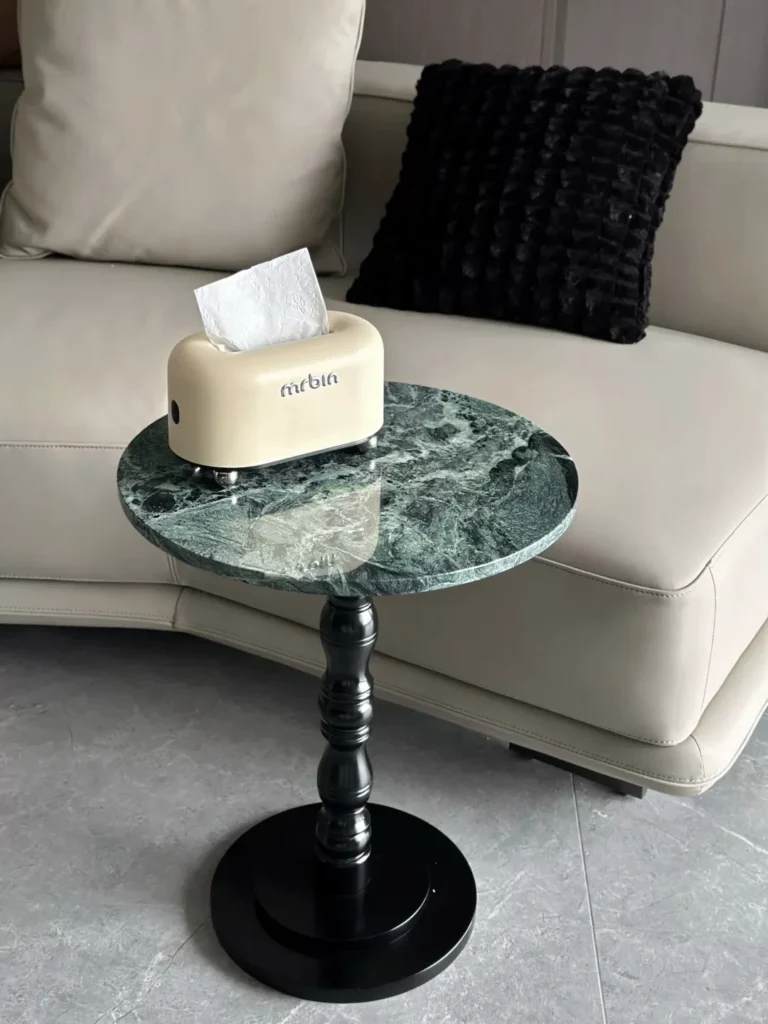 Green Stone Round Side Table — Three Base Designs — alternate view 3