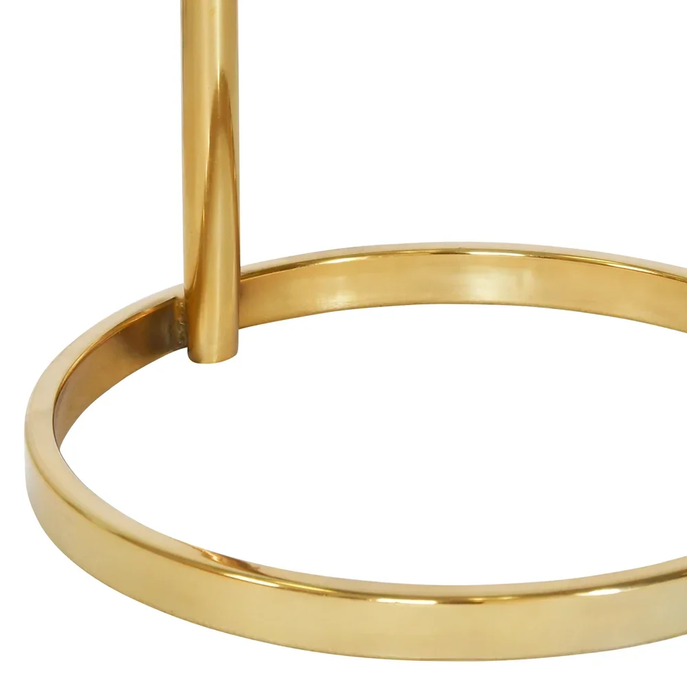 C-Shaped Marble Top Side Table with Gold Metal Frame — original gallery material or finish reference 1