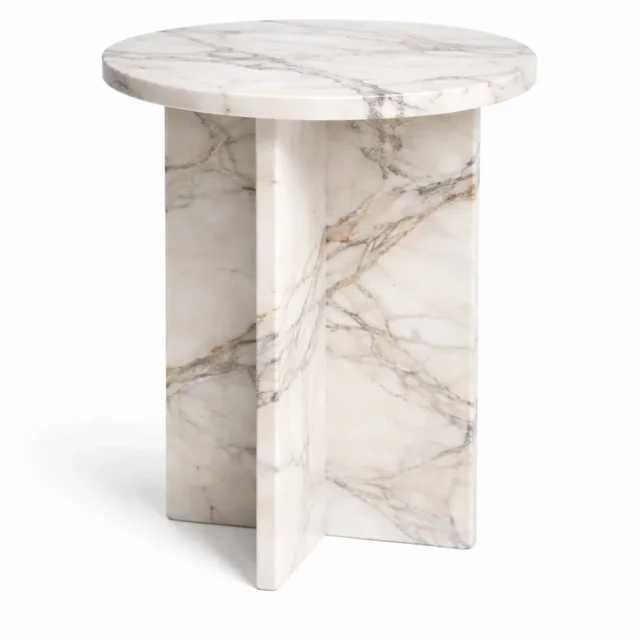 Round Top Marble Accent Table