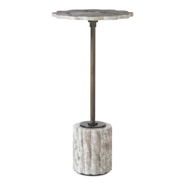 Scalloped Marble Drink Table