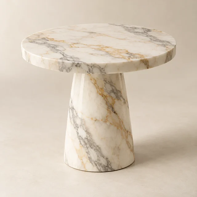 Round Side Table Calacatta Gold