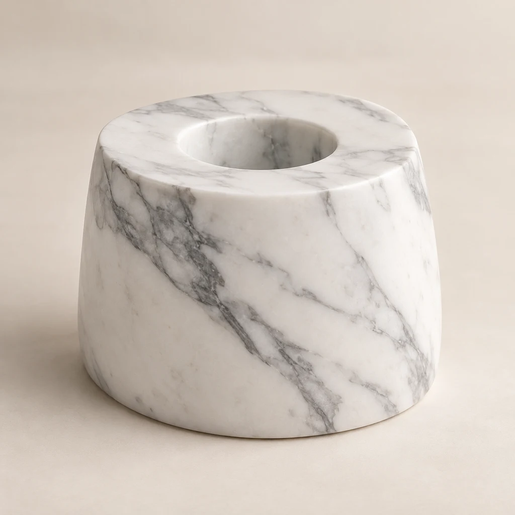 Candle Holder Statuario Marble