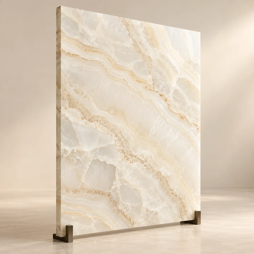 Reception Feature Slab White Onyx