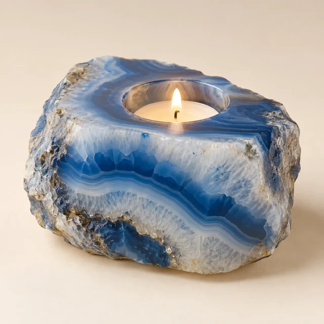 Candle Holder Blue Agate
