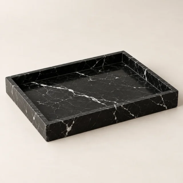 Decorative Tray Nero Marquina Marble