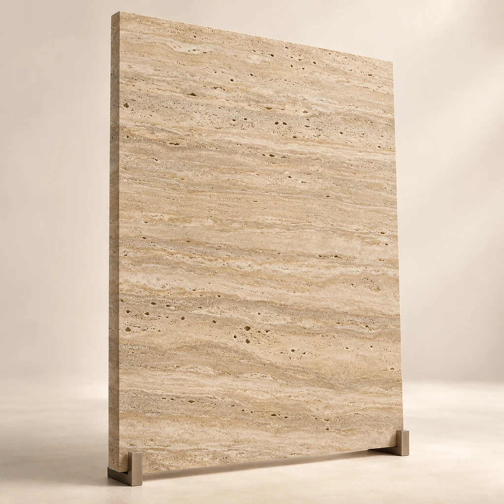 Reception Feature Slab Classic Beige Travertine