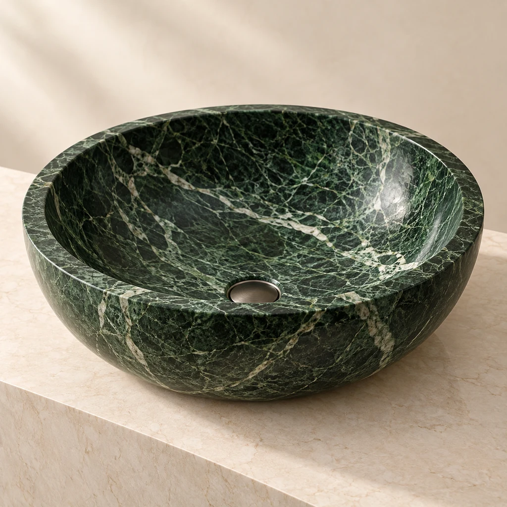 Stone Basin Forest Green Marble