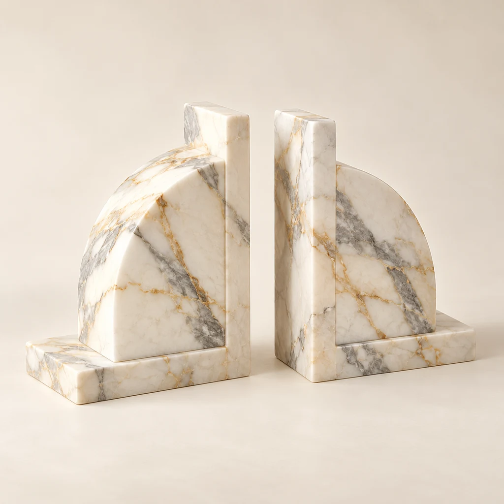 Calacatta Gold Marble Bookends