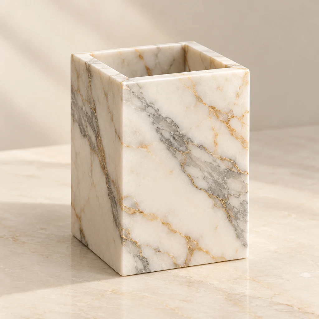 Calacatta Gold Marble Pen Holder