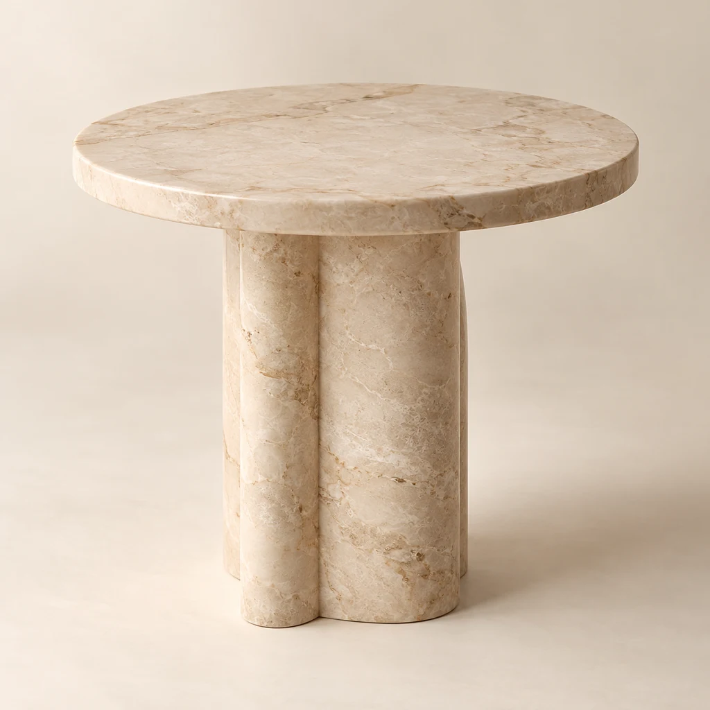 Round Side Table Omani Marble