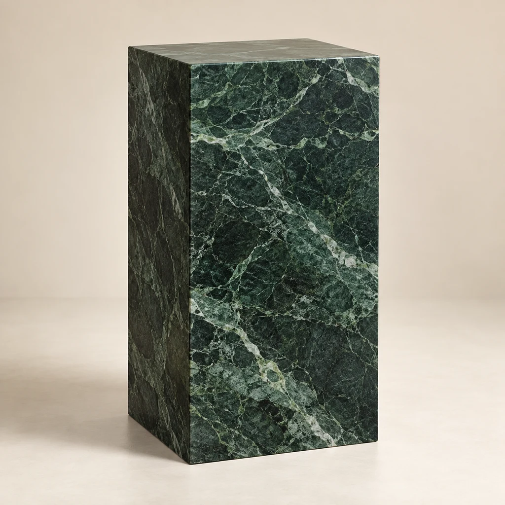 Display Plinth Forest Green Marble