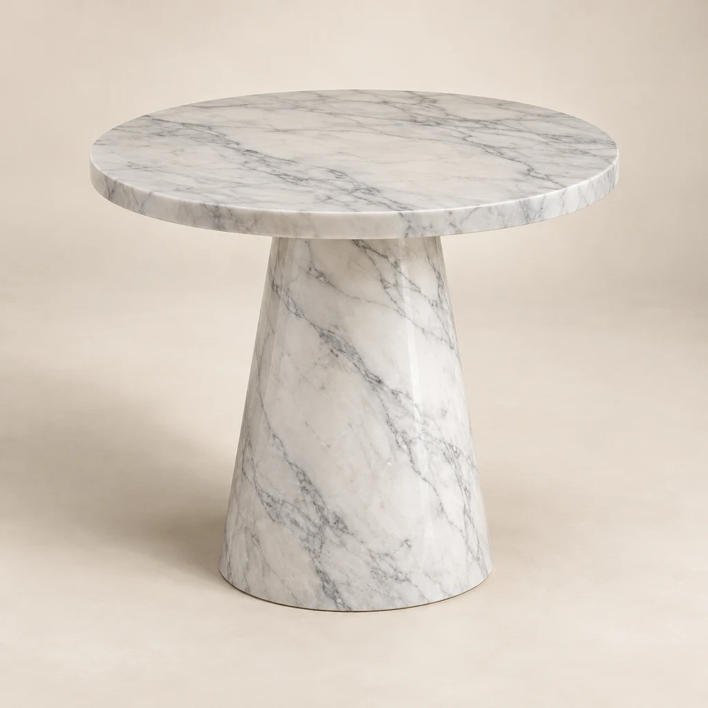 Round Side Table Carrara Marble