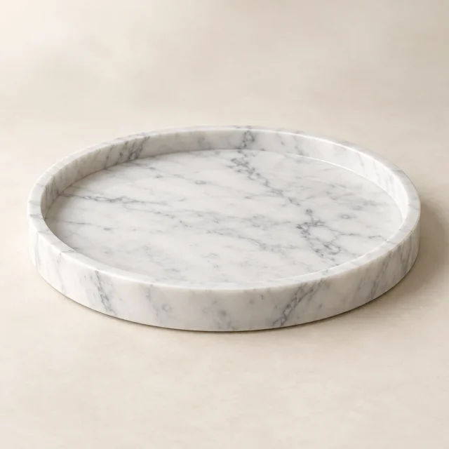 Carrara Marble Round Tray