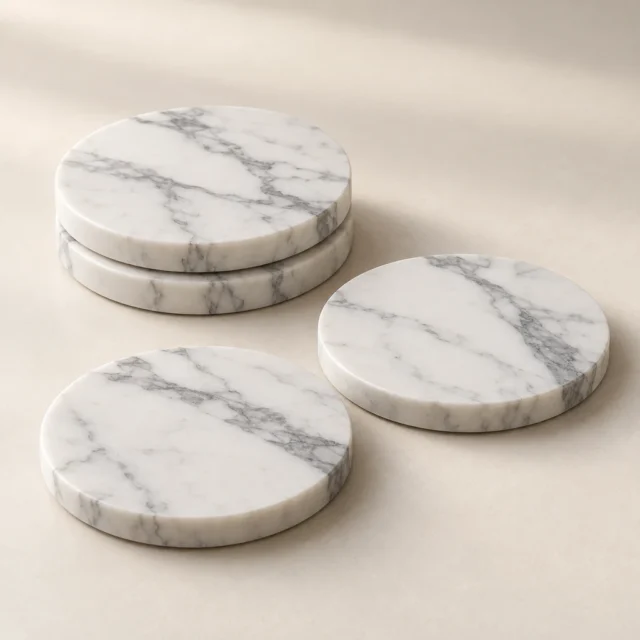 Coaster Set Statuario Marble