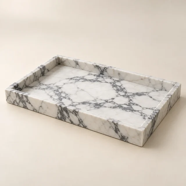 Arabescato Marble Vanity Tray