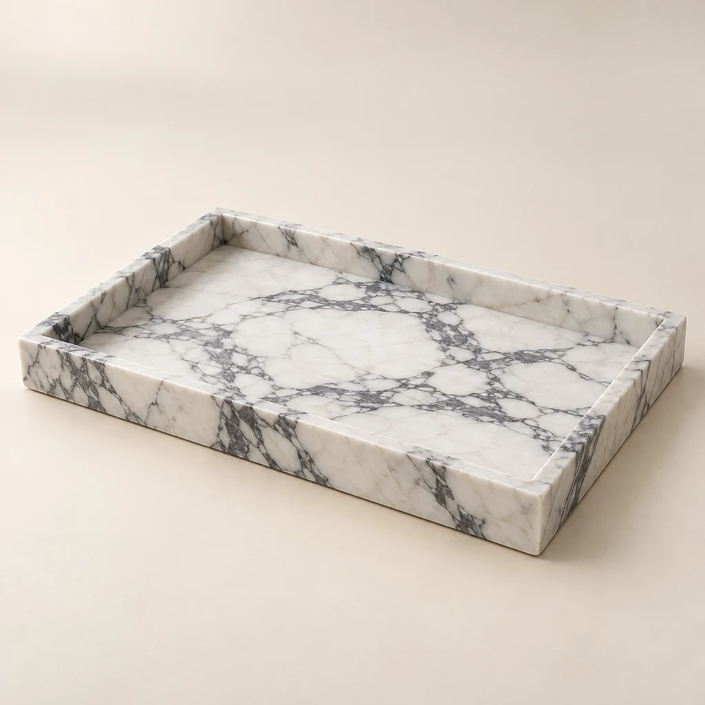 Arabescato Marble Vanity Tray