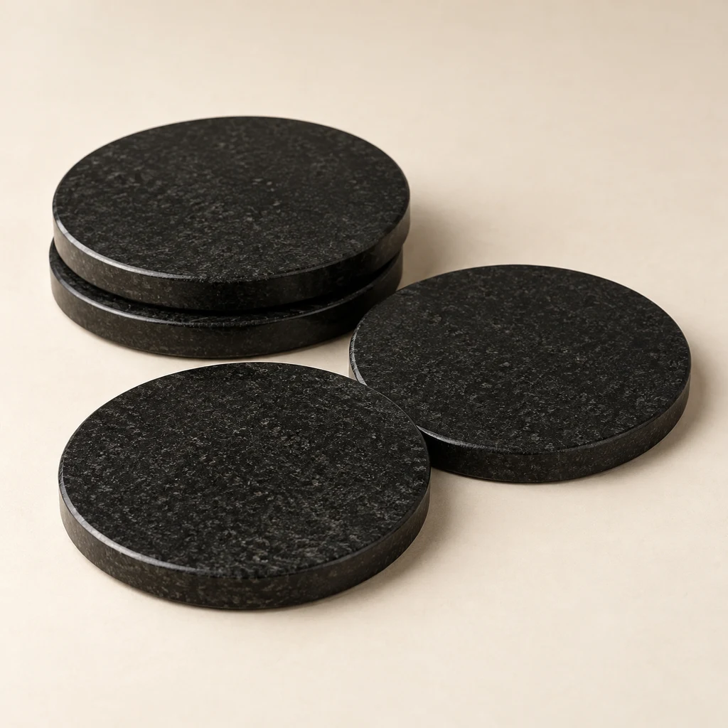 Coaster Set Absolute Black Granite