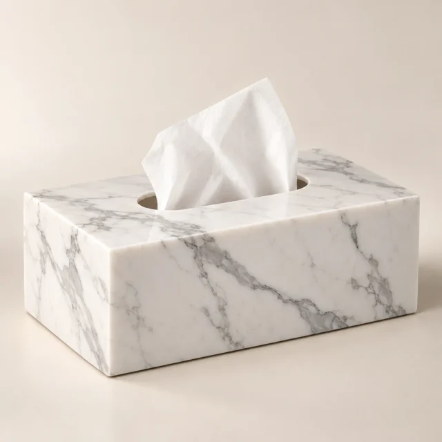 Tissue Box Statuario Porcelain