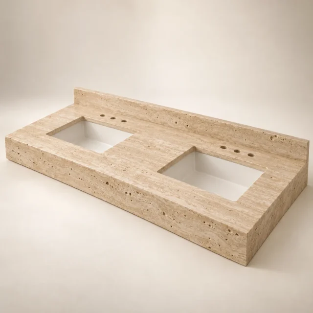 Classic Beige Travertine Vanity Top
