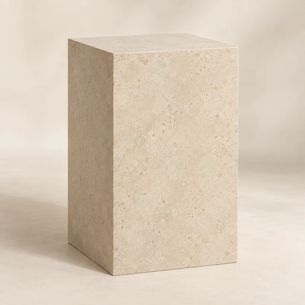 Display Plinth Crema Limestone