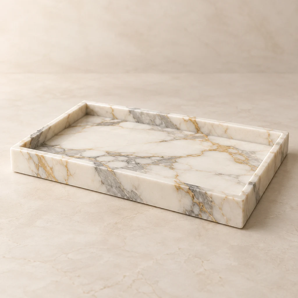 Marble Perfume Tray - Calacatta Gold Vanity