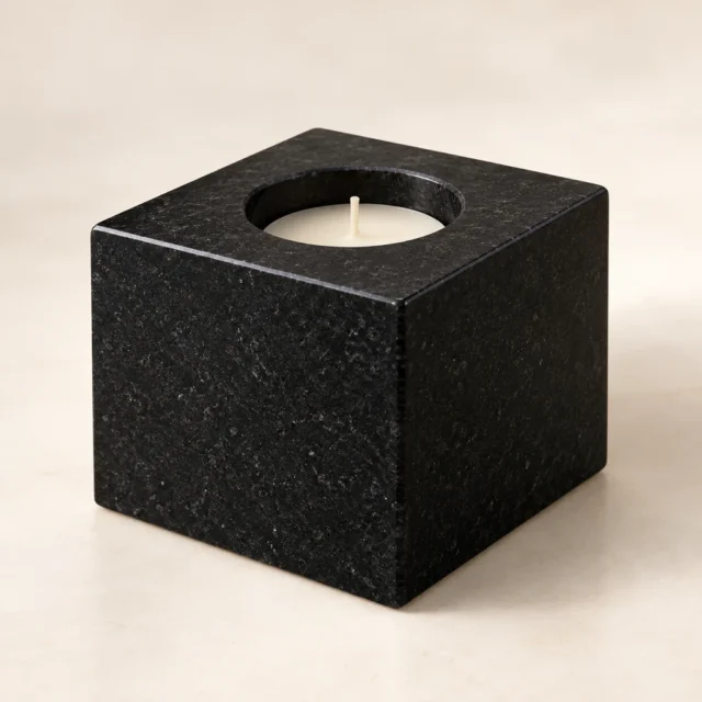 Candle Holder Absolute Black Granite