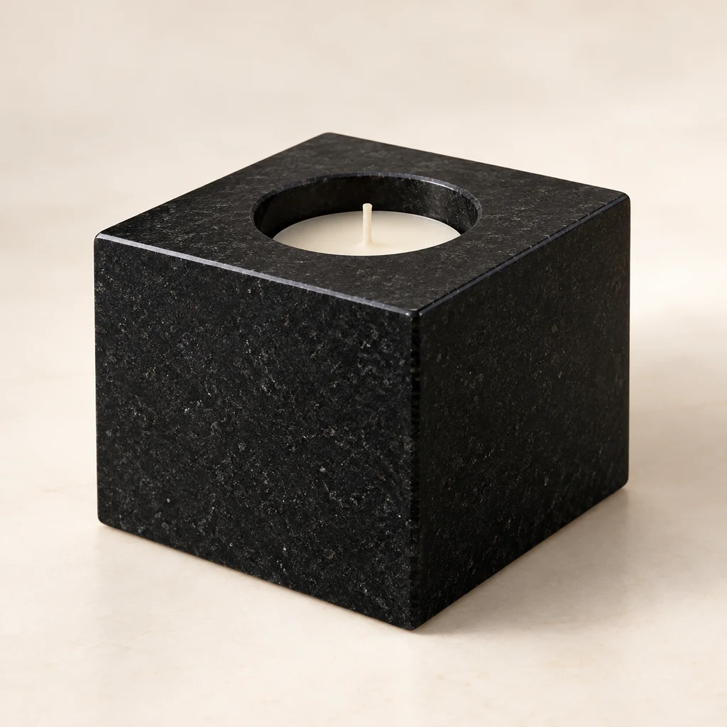 Candle Holder Absolute Black Granite