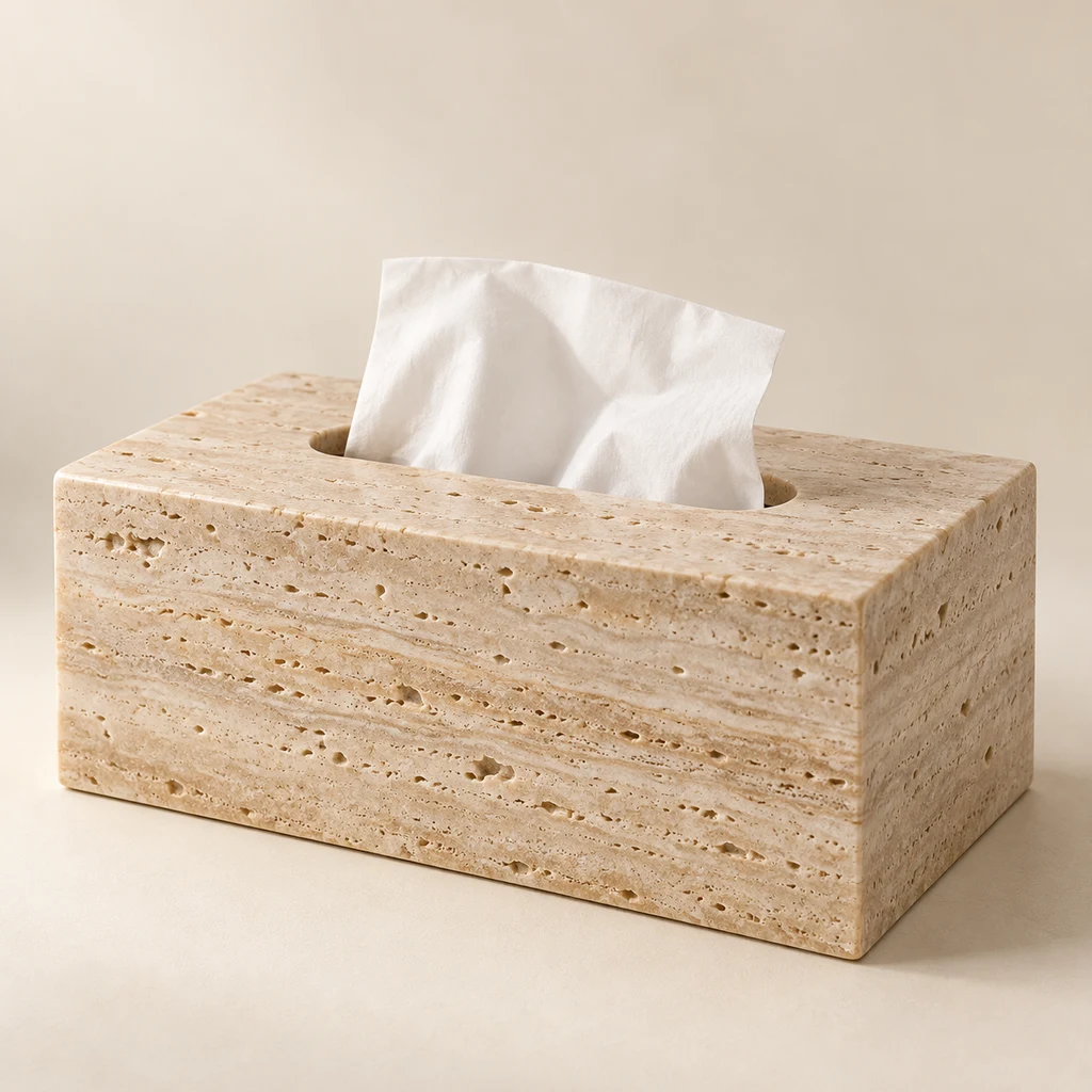 Tissue Box Classic Beige Travertine
