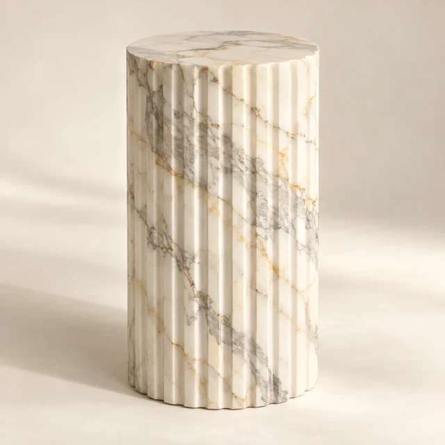 Calacatta Gold Fluted Marble Pedestal