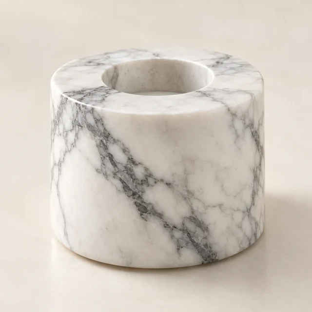 Candle Holder Super White Dolomite