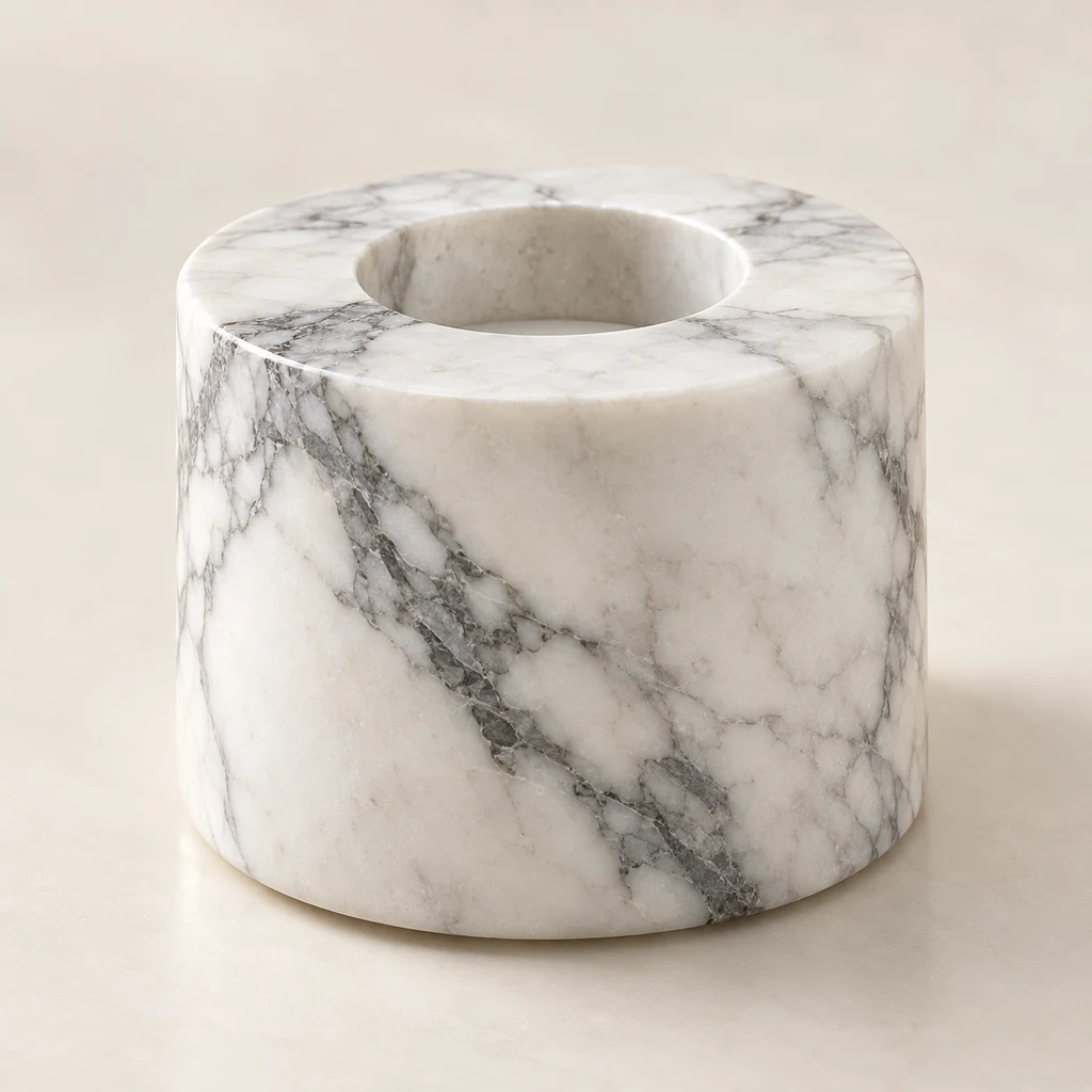 Candle Holder Super White Dolomite
