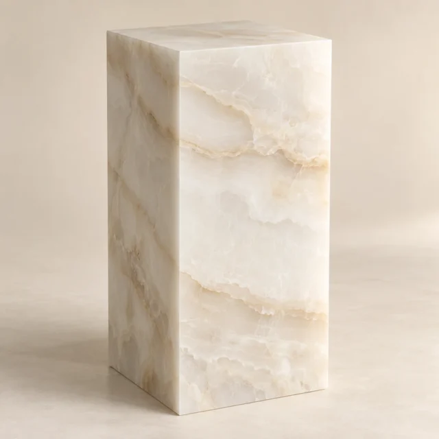 Display Plinth White Onyx
