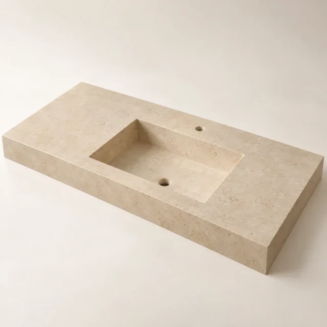 Crema Limestone Vanity Top