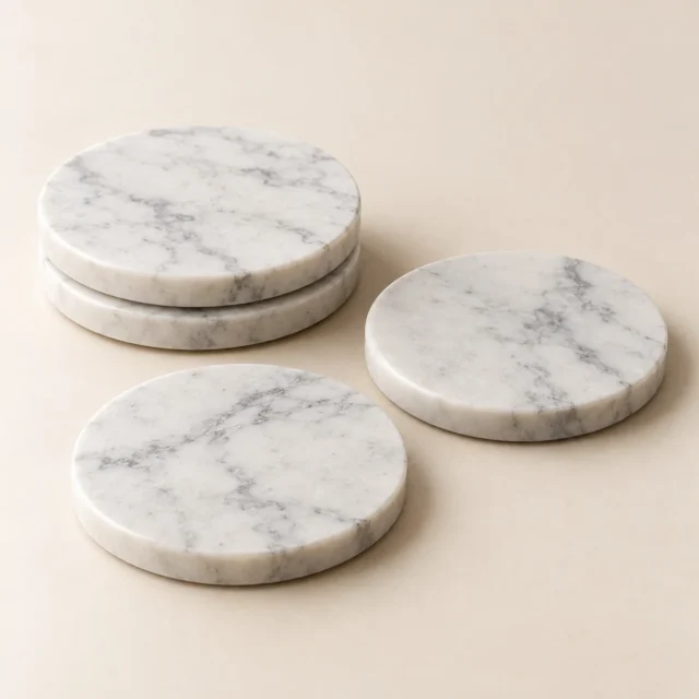 Coaster Set Carrara Marble