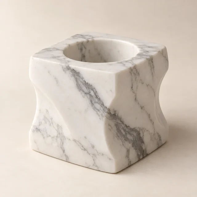 Candle Holder Statuario Porcelain