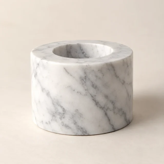 Candle Holder Carrara Marble