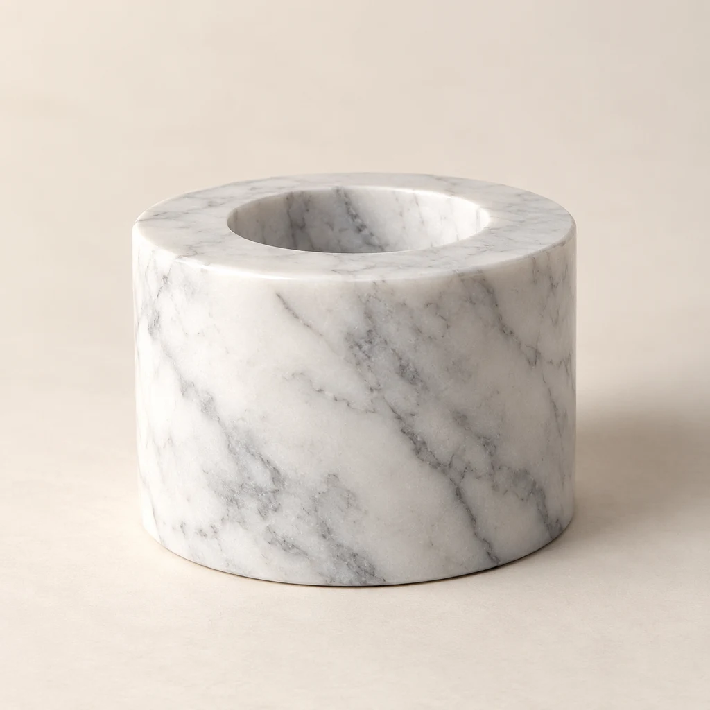 Candle Holder Carrara Marble