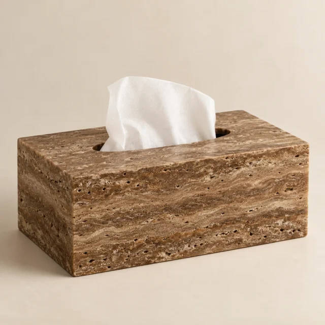 Tissue Box Noce Travertine