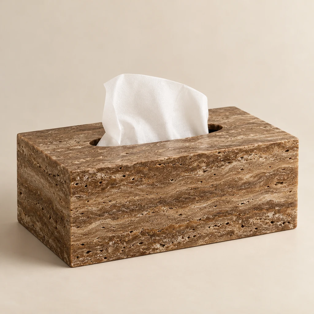 Tissue Box Noce Travertine