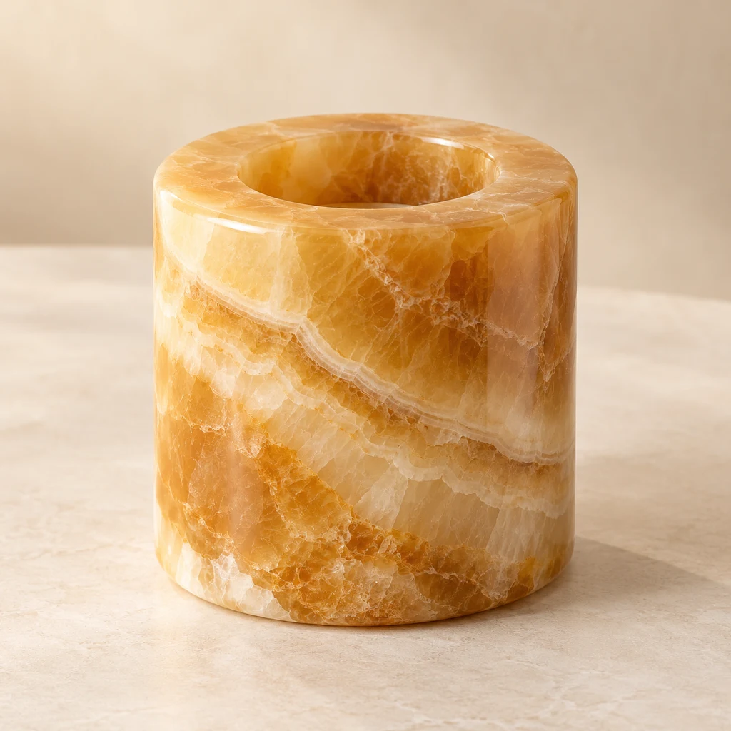 Candle Holder Honey Onyx