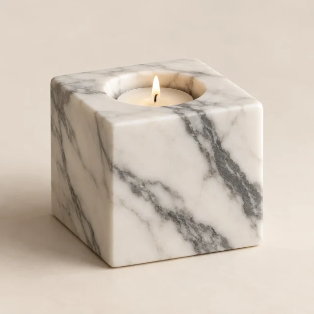 Candle Holder Calacatta Marble