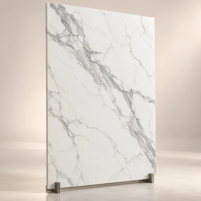 Reception Feature Slab Statuario Porcelain