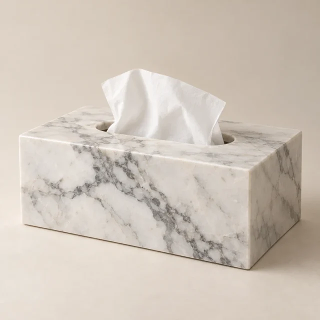 Tissue Box Super White Dolomite