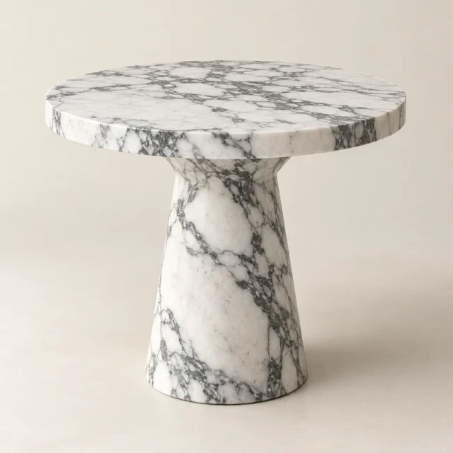 Round Side Table Arabescato Marble
