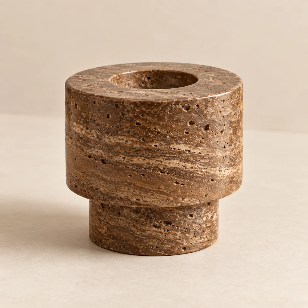 Candle Holder Noce Travertine
