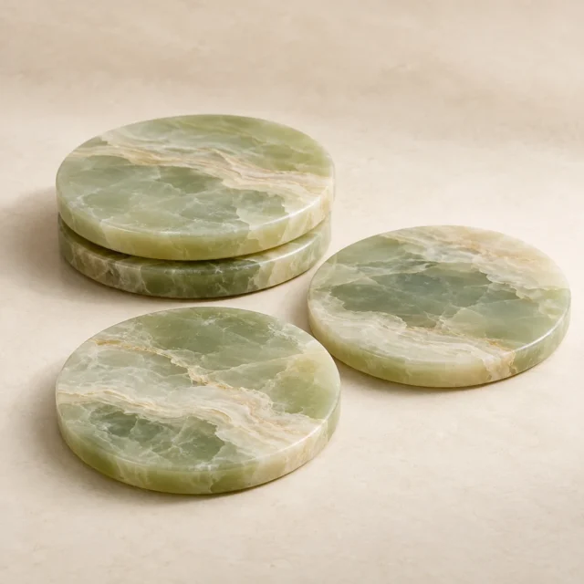 Coaster Set Green Onyx