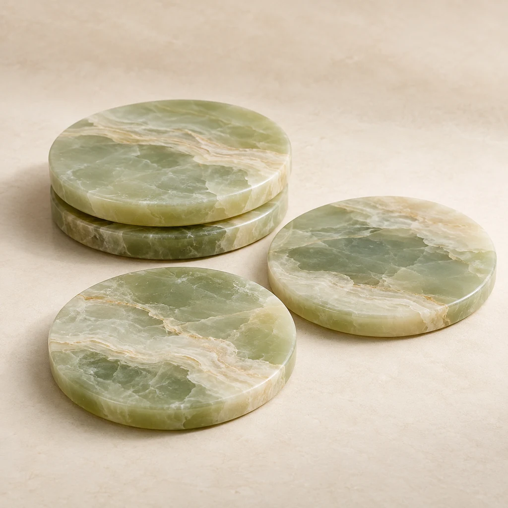 Coaster Set Green Onyx